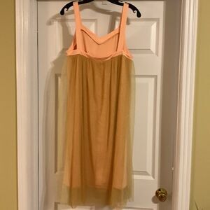 Shein Size Medium party dress orange with metallic mech covering